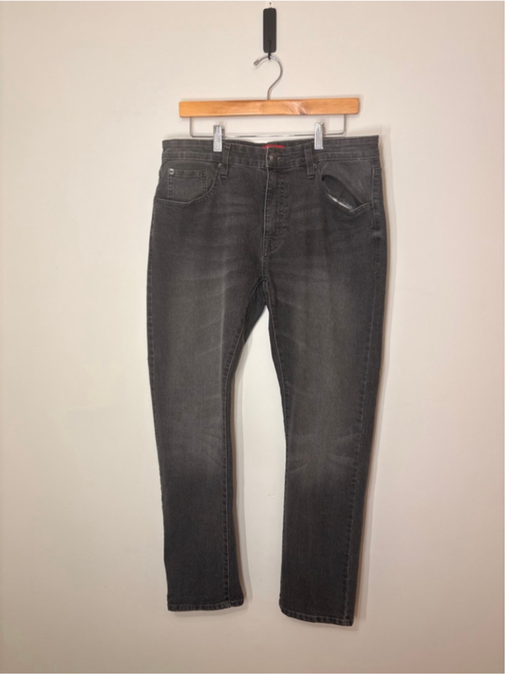 MBX Slim Fit Jeans Mens 34x30 Black Gray Stretch Denim Pants Casual Streetwear
